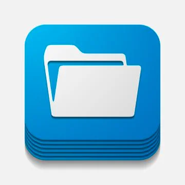 Square button: folder イラスト素材