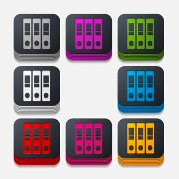 Square button: folder Illustrazione stock