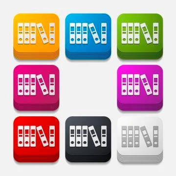 Square button: folder Stock Illustration