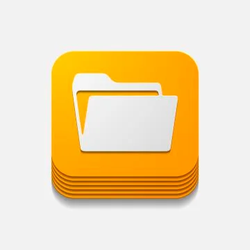 Square button: folder Illustrazione stock