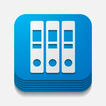 Square button: folder 스톡 일러스트