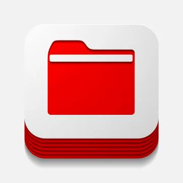 Square button: folder Illustrazione stock