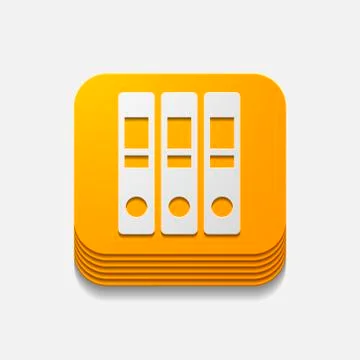 Square button: folder Illustrazione stock