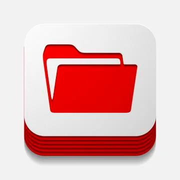 Square button: folder Stock Illustration