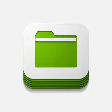 Square button: folder Illustrazione stock