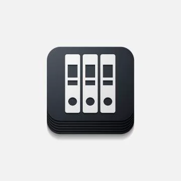 Square button: folder Illustrazione stock
