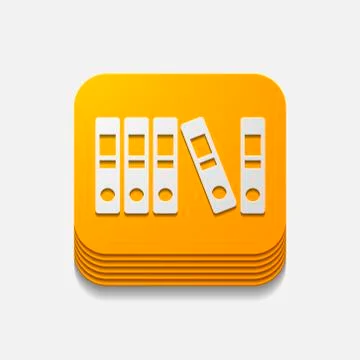 Square button: folder Illustrazione stock