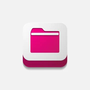 Square button: folder Illustrazione stock