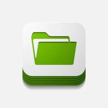 Square button: folder Illustrazione stock
