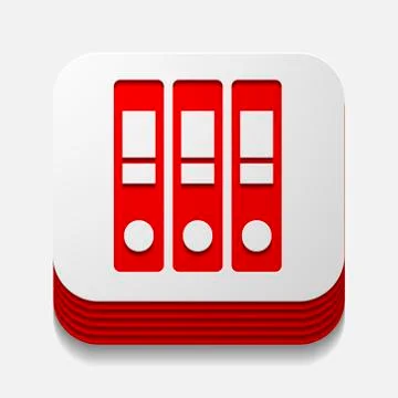 Square button: folder Illustrazione stock