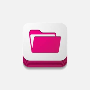 Square button: folder Illustrazione stock