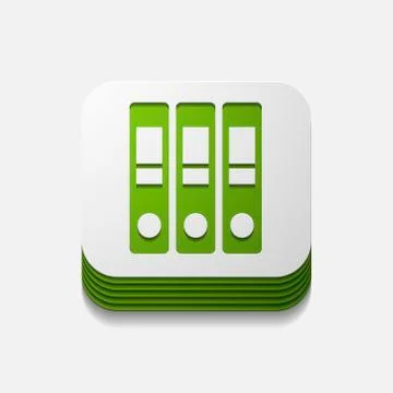 Square button: folder Illustrazione stock