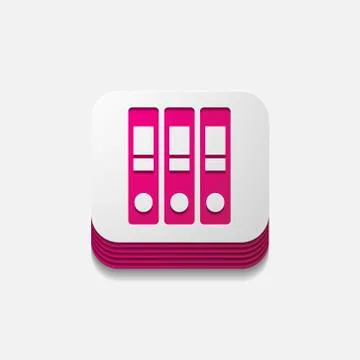 Square button: folder Illustrazione stock