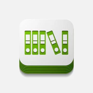 Square button: folder Stock Illustration