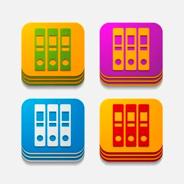 Square button: folder Illustrazione stock