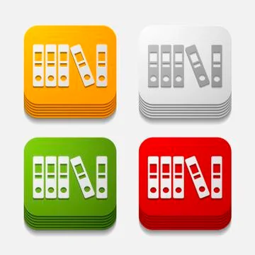 Square button: folder Illustrazione stock