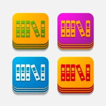 Square button: folder Illustrazione stock