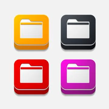 Square button: folder Stock Illustration