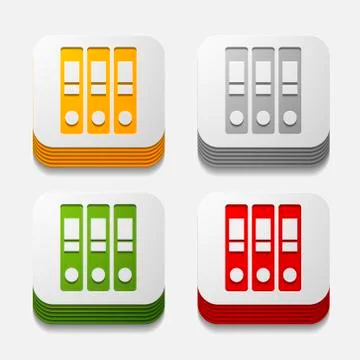 Square button: folder Illustrazione stock