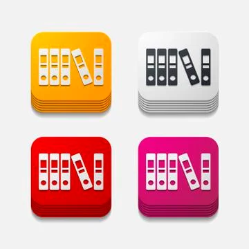 Square button: folder Stock Illustration