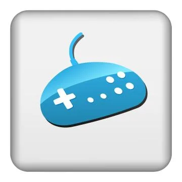 Square button with gamepad Stock Illustration