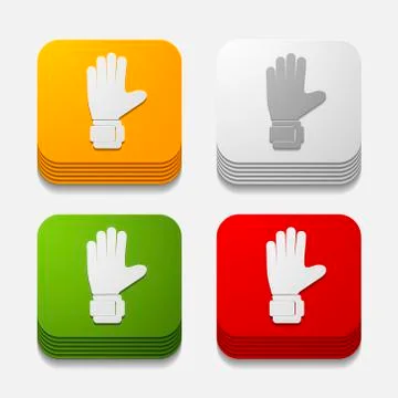 Square button: gloves Stock Illustration