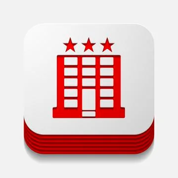 Square button: hotel Stock Illustration