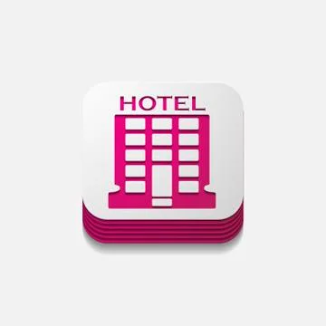 Square button: hotel Stock Illustration