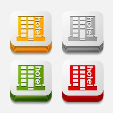 Square button: hotel Stock Illustration