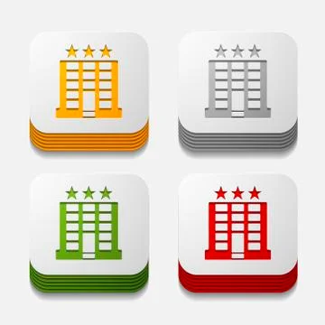 Square button: hotel Stock Illustration