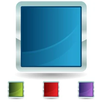 Square Button Icon Set Stock Illustration