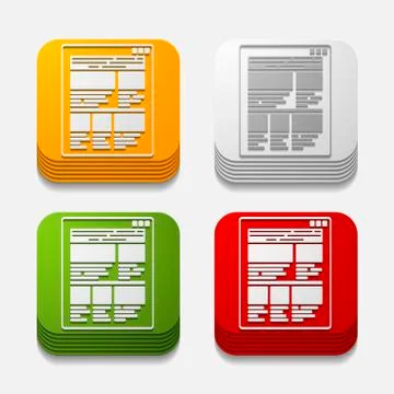 Square button: interface Stock-Illustration