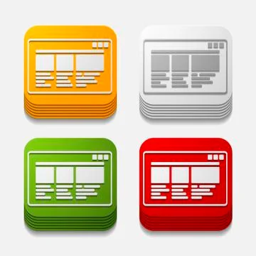 Square button: interface Illustrazione stock
