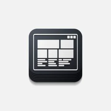 Square button: interface Stock Illustration