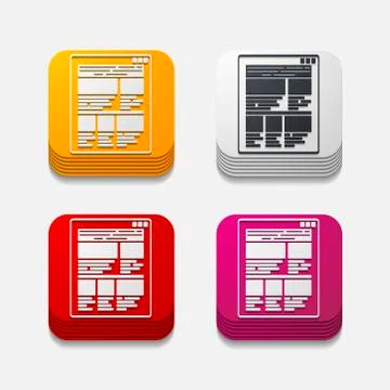 Square button: interface Illustrazione stock