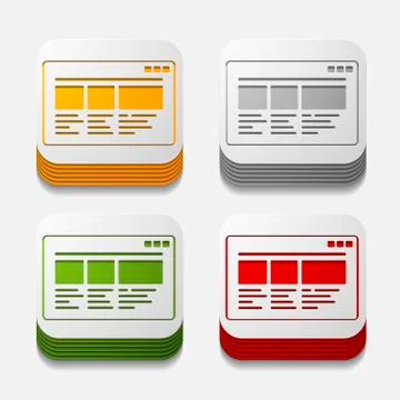 Square button: interface Illustrazione stock