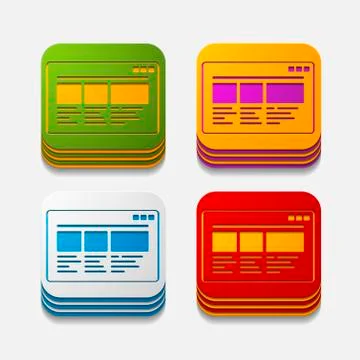 Square button: interface Stock Illustration