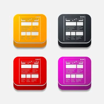 Square button: interface イラスト素材