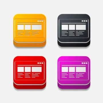 Square button: interface Illustrazione stock