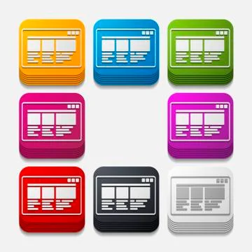 Square button: interface Illustrazione stock
