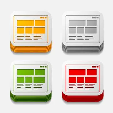 Square button: interface Illustrazione stock