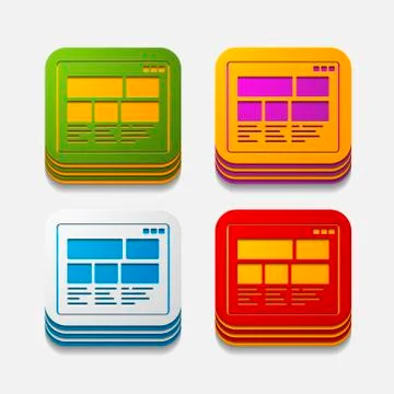 Square button: interface Illustrazione stock