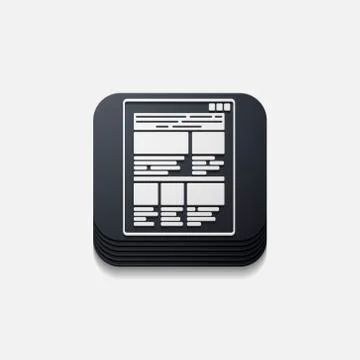 Square button: interface 스톡 일러스트