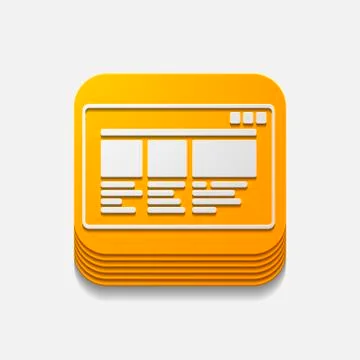 Square button: interface Stockillustratie