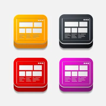 Square button: interface Illustrazione stock