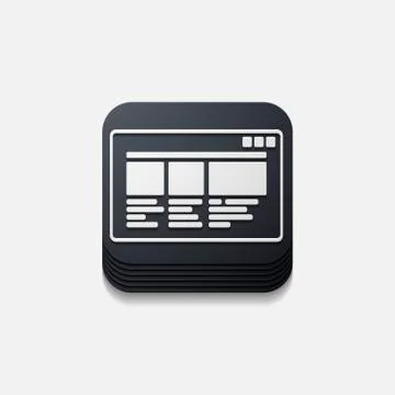Square button: interface Illustrazione stock