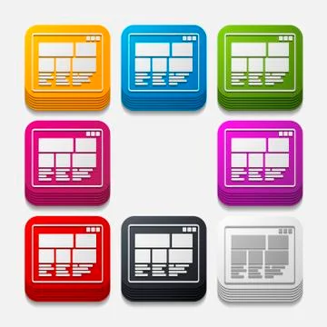 Square button: interface Illustrazione stock