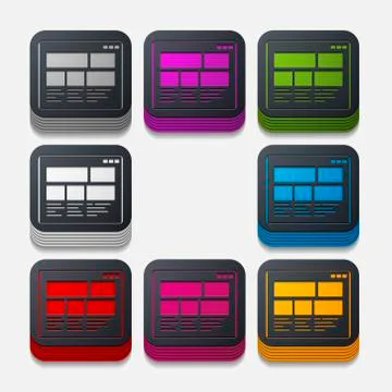 Square button: interface Illustrazione stock