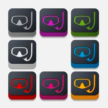 Square button: mask Stock Illustration