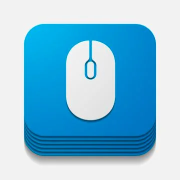 Square button: mouse Stock Illustration